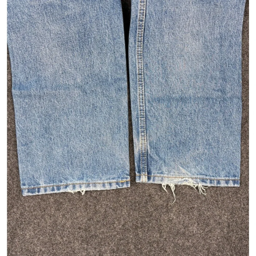 Levis 505 Regular Fit Straight Leg Light Wash Denim Jeans Mens 33x32 00505-4891